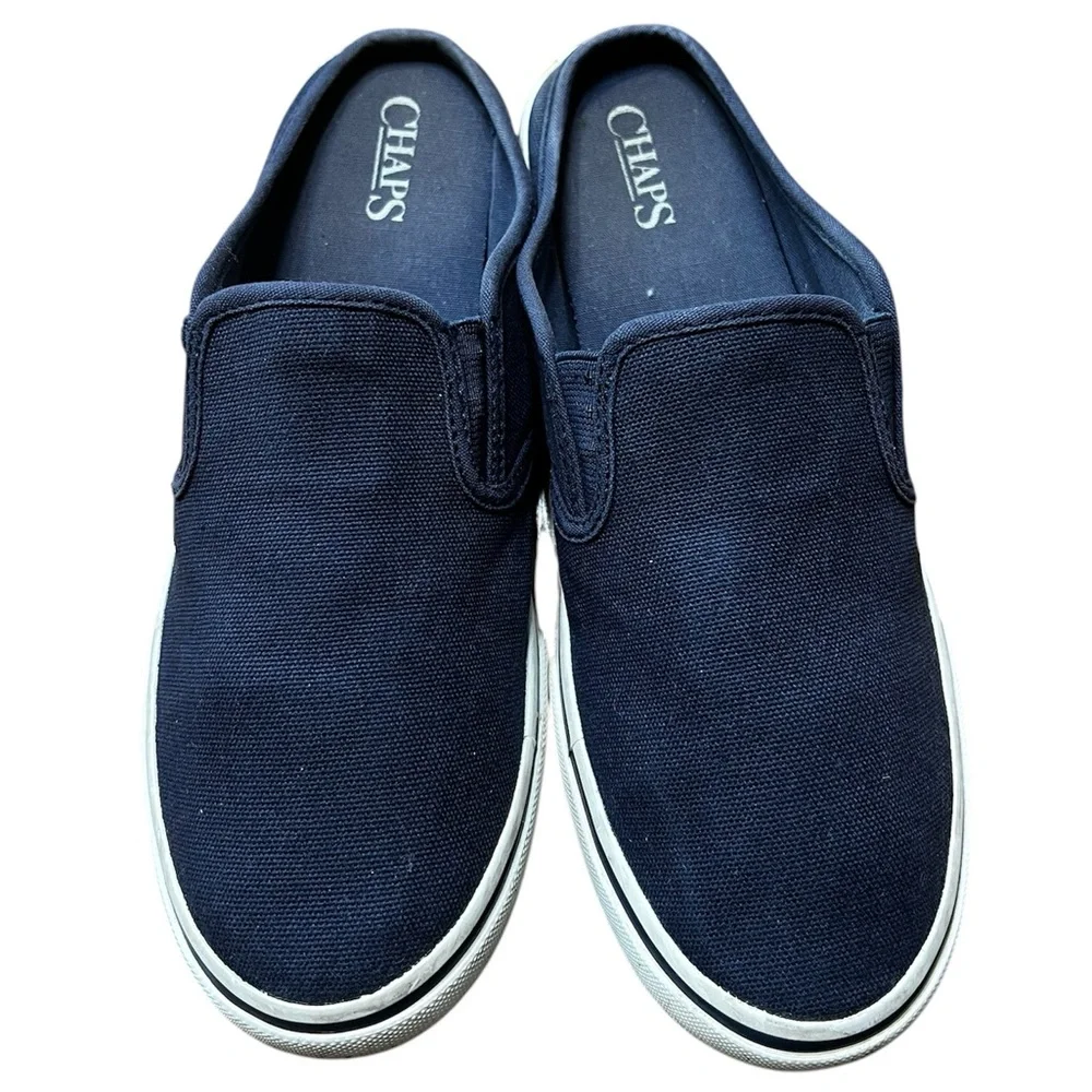 Chaps - Navy Slip-On Canvas Sneakers - Size 8b